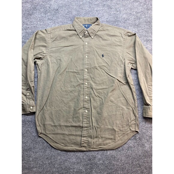 Ralph Lauren Button Down Shirt Large Mens Brown Long Sleeve Blake Cotton - Picture 1 of 8